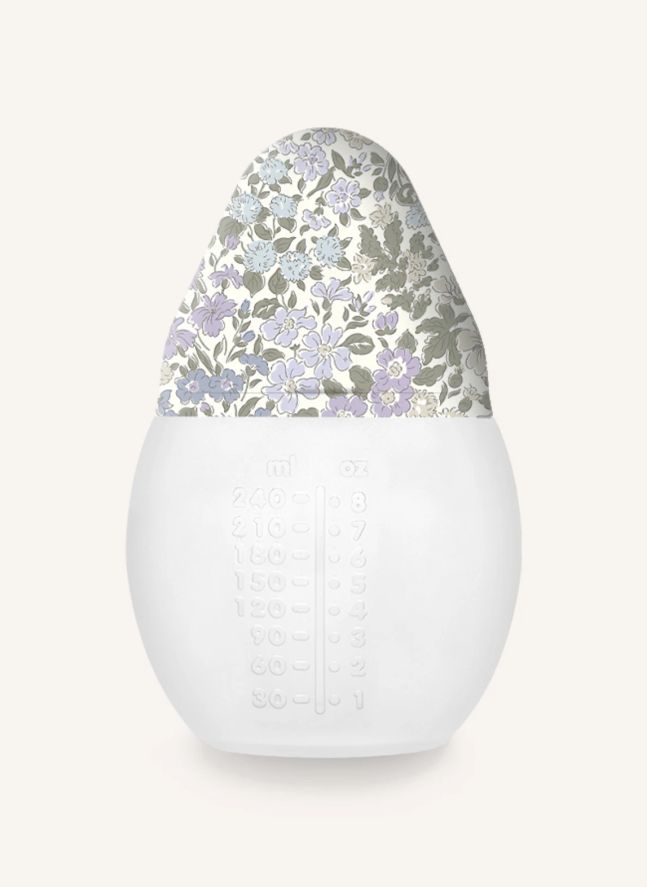 Biberon en silicone médical et tétine physiologique Joanna Louise - Elhée x Liberty | Lavande