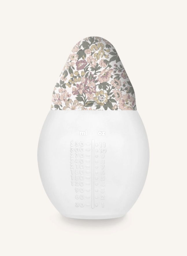 Biberon en silicone médical et tétine physiologique Honey Dew - Elhée x Liberty | Vieux Rose