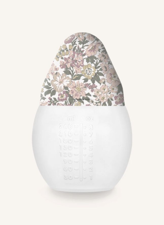 Biberón y tetina fisiológica de silicona médica Honey Dew - Elhée x Liberty | Rosa Viejo