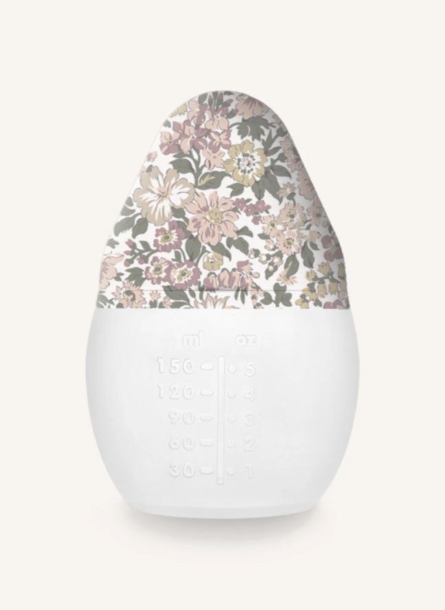 Biberon en silicone médical et tétine physiologique Honey Dew - Elhée x Liberty | Vieux Rose