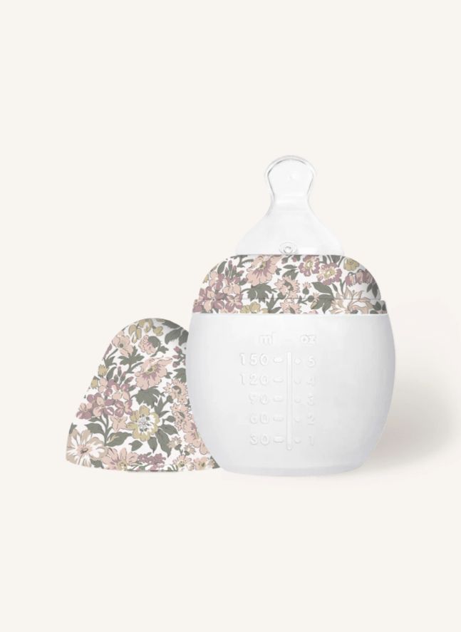 Biberón y tetina fisiológica de silicona médica Honey Dew - Elhée x Liberty | Rosa Viejo