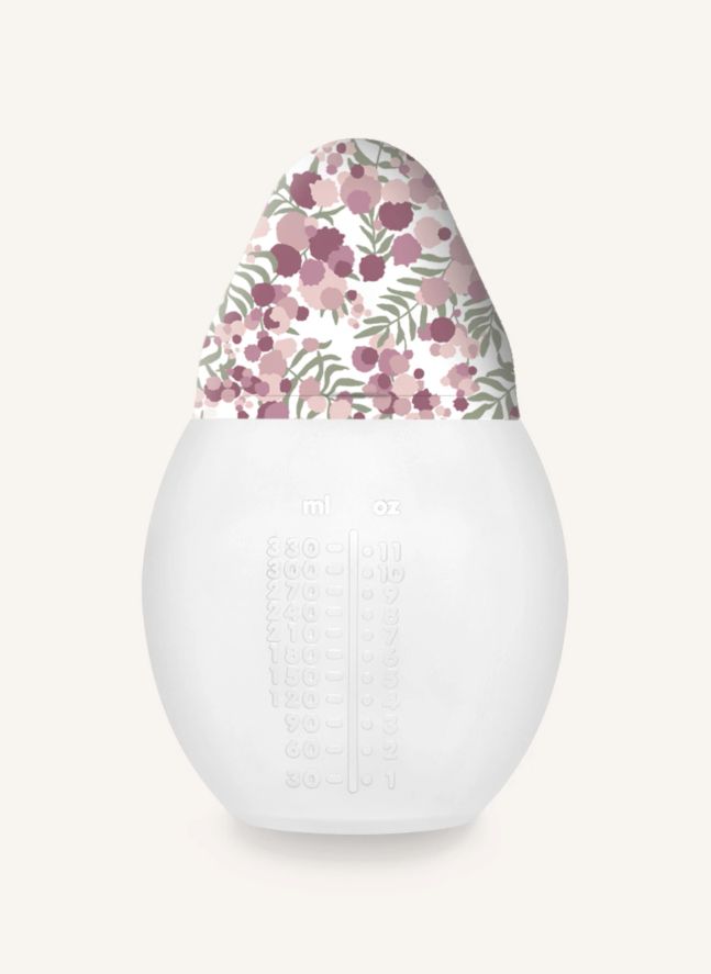 Biberón y tetina fisiológica de silicona médica Mimosa Field - Elhée x Liberty | Rosa
