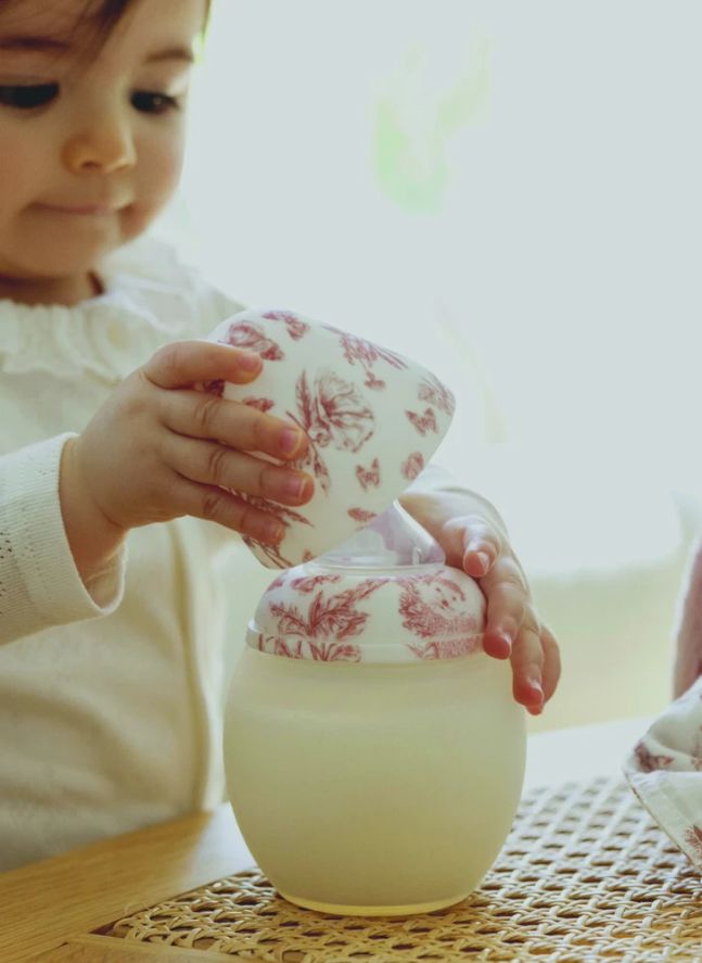 Biberones de silicona médica y tetina fisiológica Toile de Jouy - Elhée x Tartine et Chocolat | Rosa Melocotón