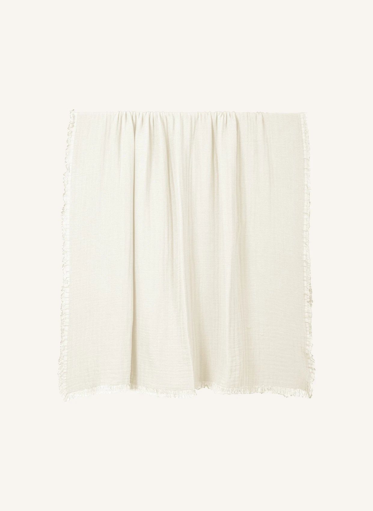 Couvre-lit en voile de coton Vanly | Ivoire- Image produit n°0