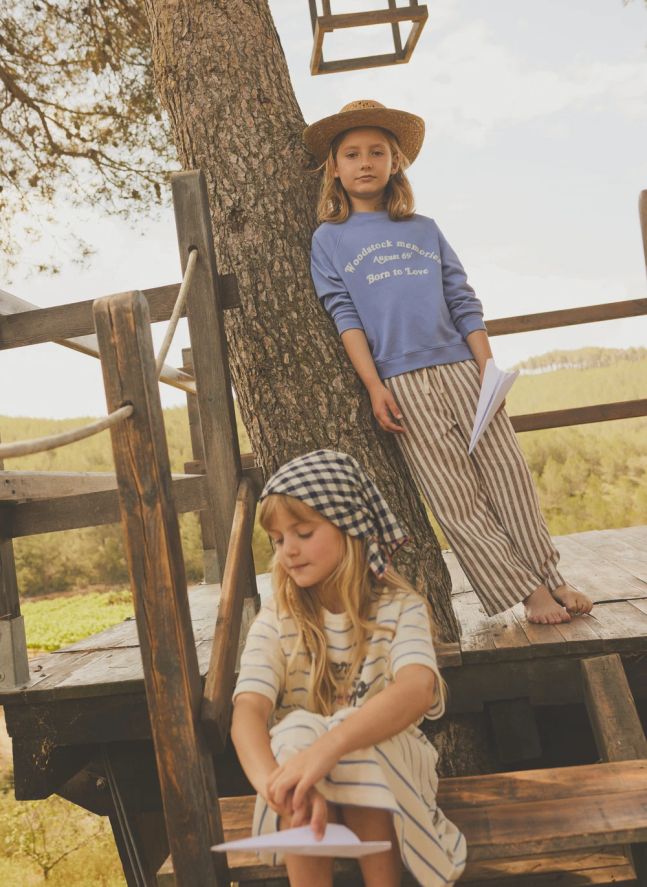 Vestido de rayas Terry | Crudo