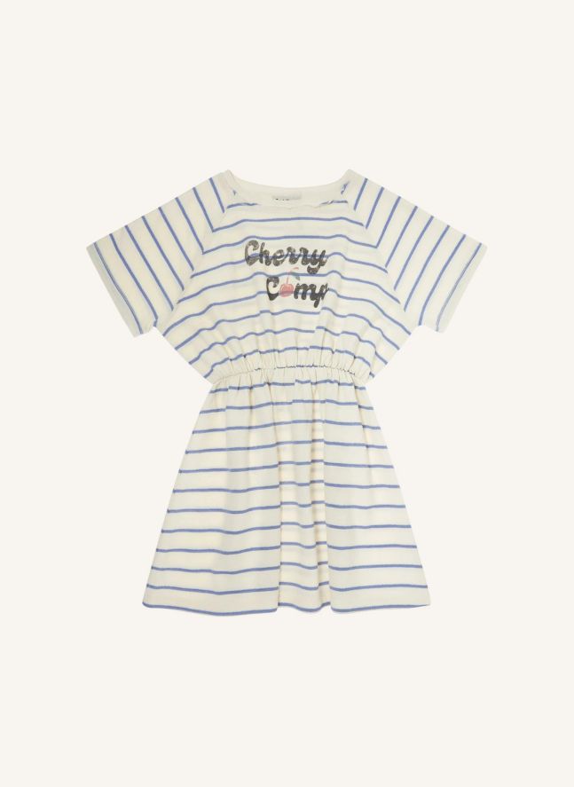 Vestido de rayas Terry | Crudo