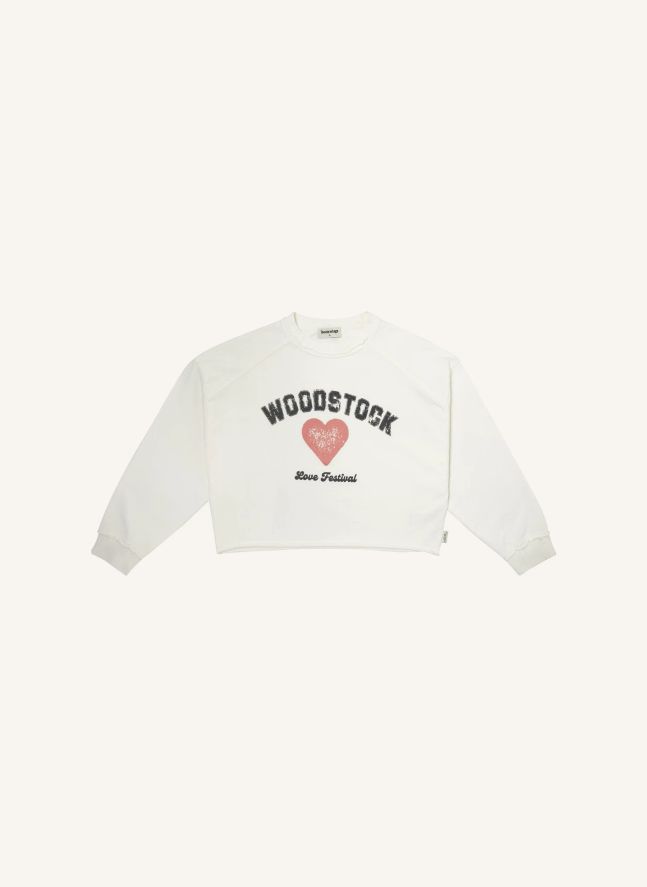 Sudadera corazón Woodstock | Blanco