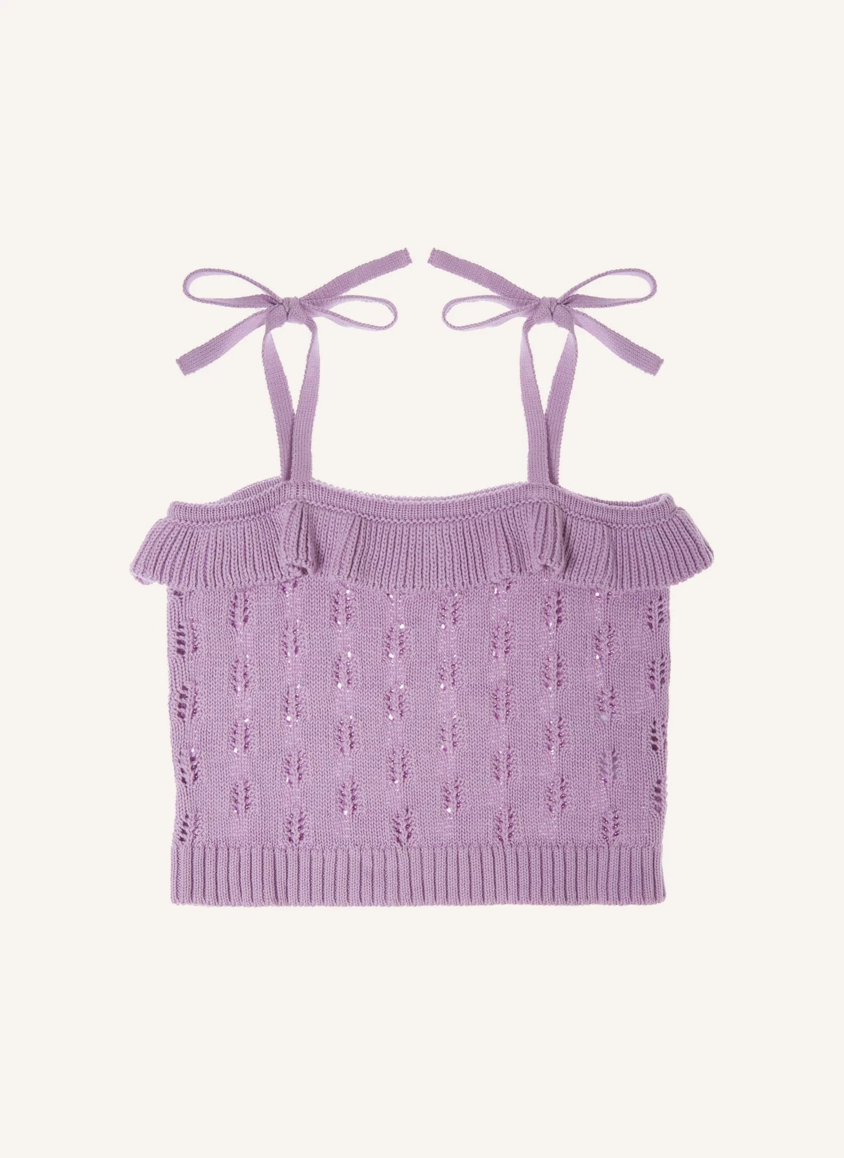 Top de punto con volantes | Lila- Imagen del producto n°0