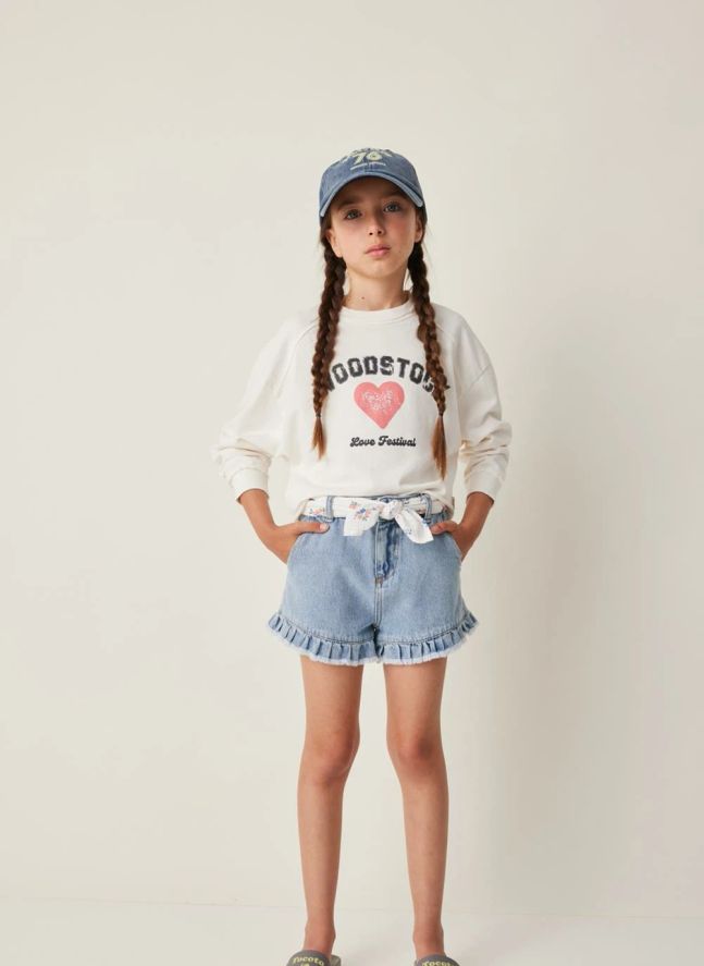 Sudadera corazón Woodstock | Blanco