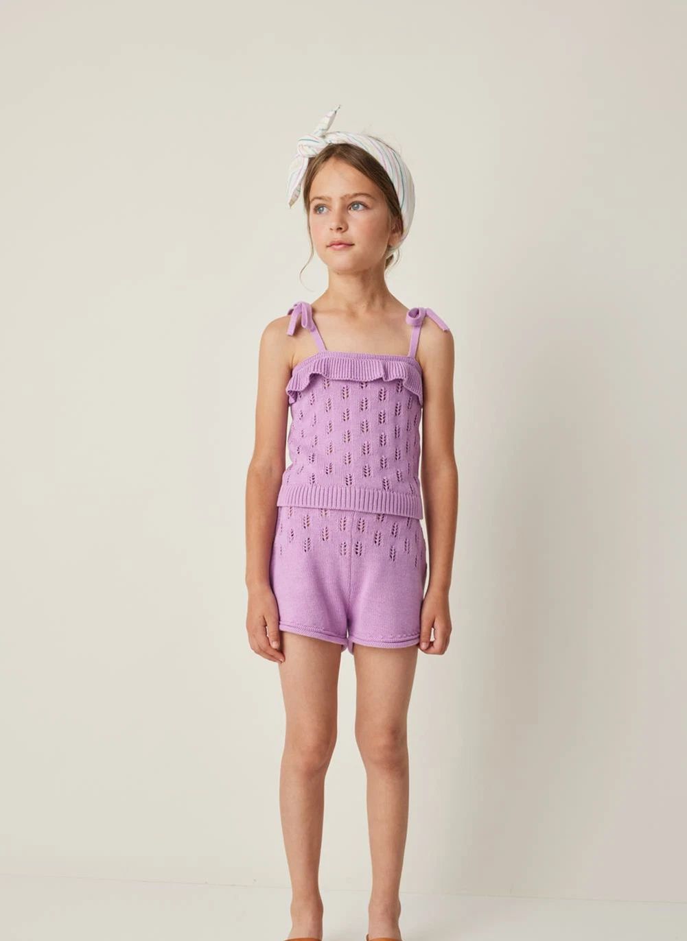 Top de punto con volantes | Lila- Imagen del producto n°1