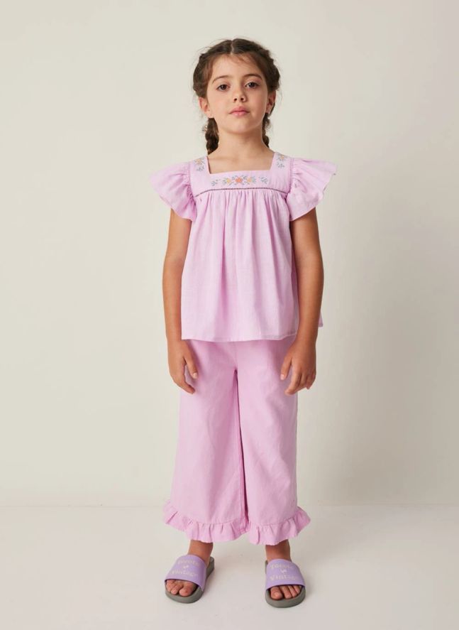 Pantalones con volantes | Lila
