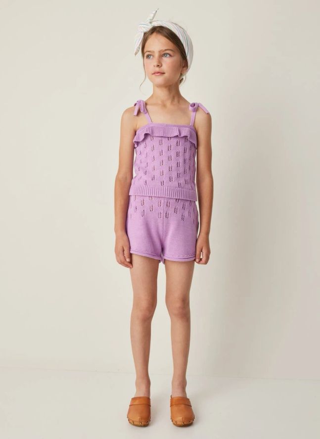 Pantalones cortos de punto calado | Lila
