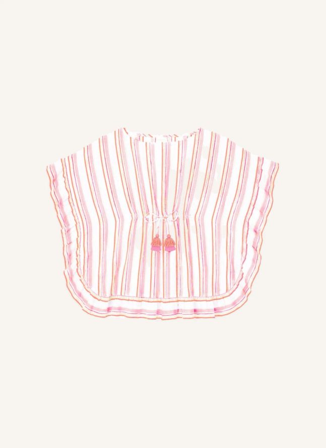 Caftan Rayé Métallisé | Rose
