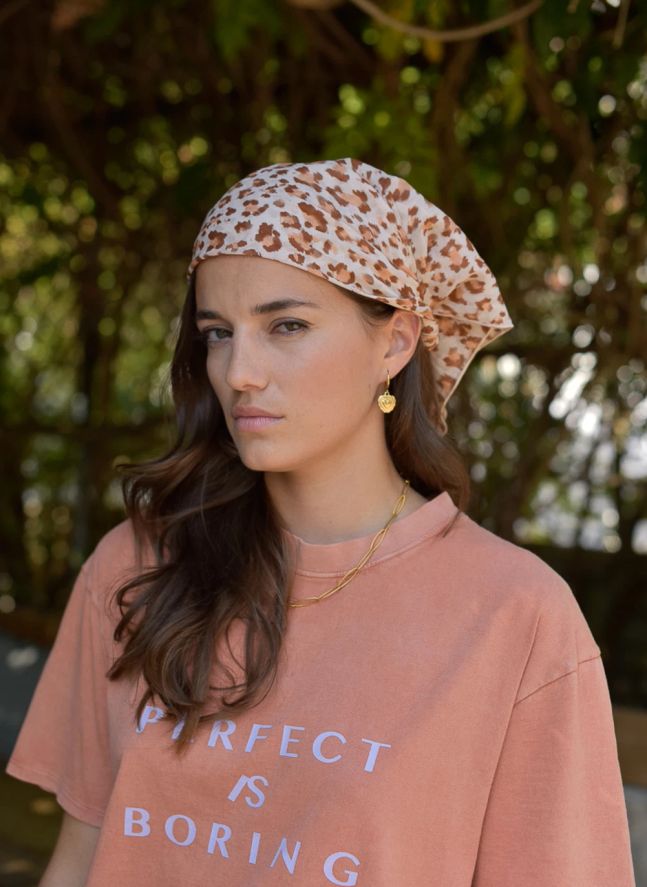 Foulard Kate Léopard Voile de Coton - Collection Femme | Rose pâle