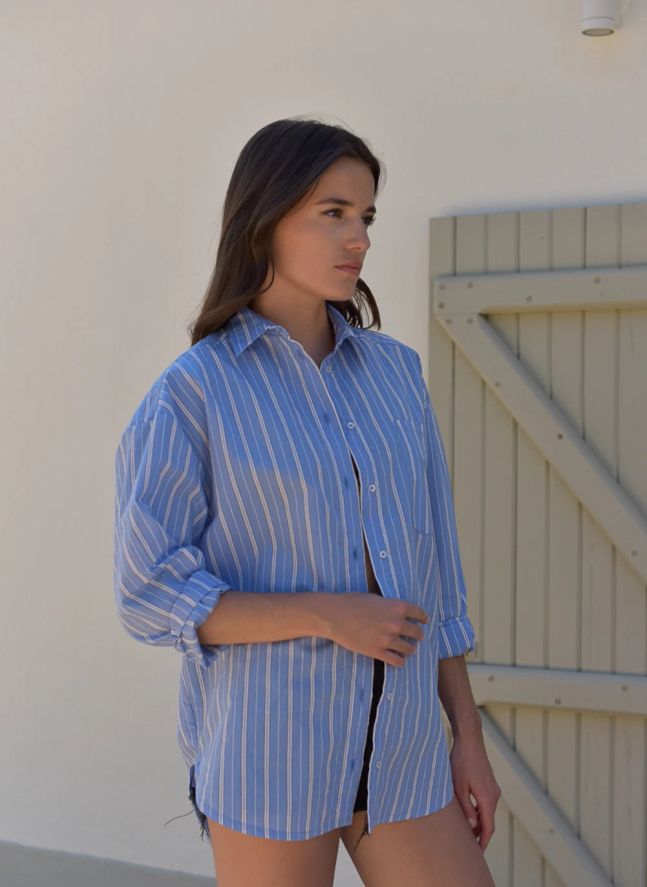 Chemise Roméo Rayée - Collection Femme | Bleu