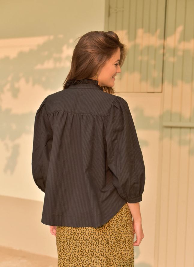 Blouse Dahlia Seersucker - Collection Femme | Noir