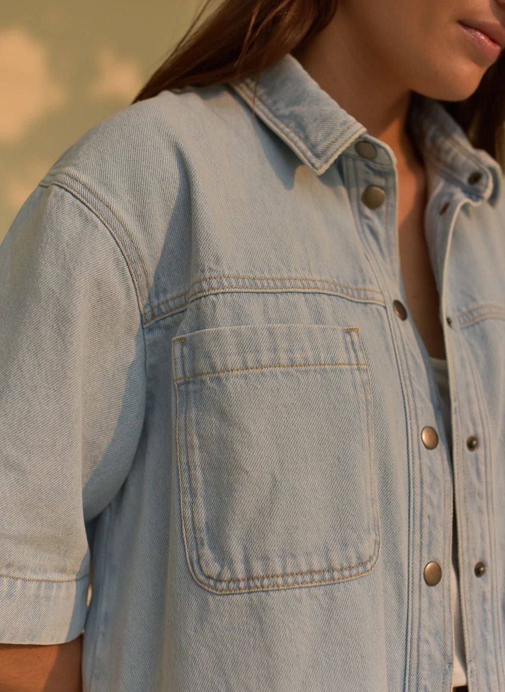 Chemise Colette Denim - Collection Femme | Bleu Clair- Image produit n°1