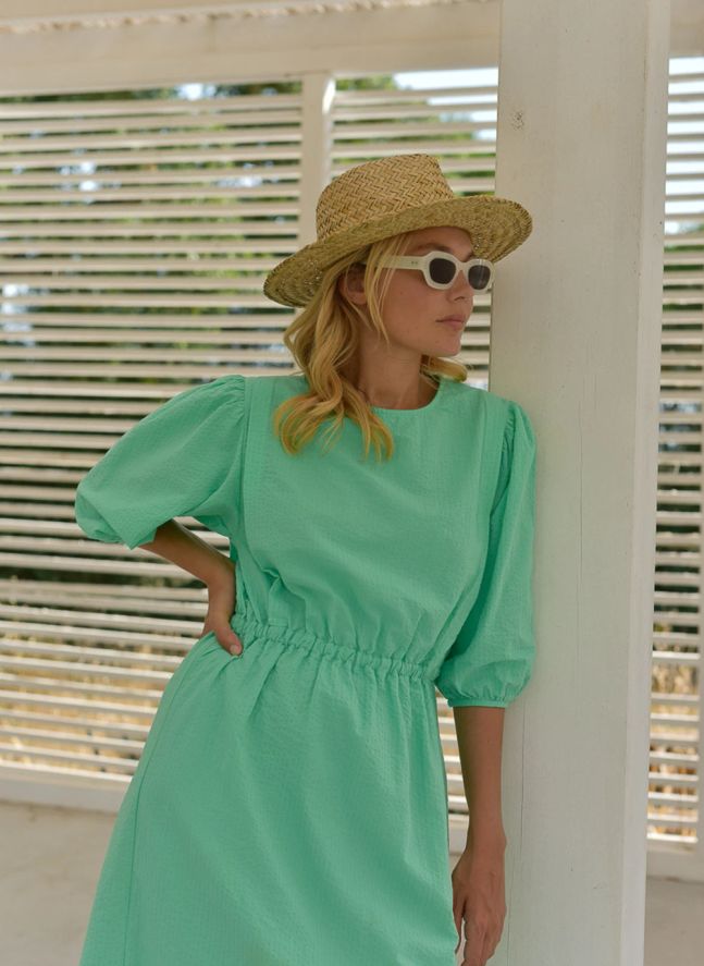 Robe Aime Seersucker - Collection Femme | Vert Menthe
