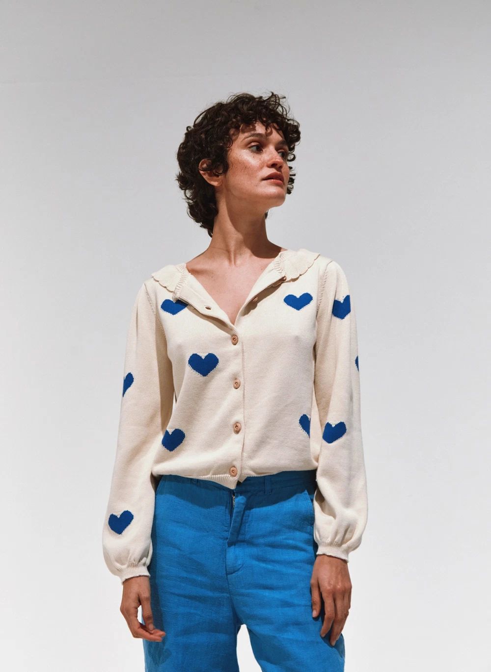 Cardigan Boum Coton Bio | Ecru- Image produit n°2
