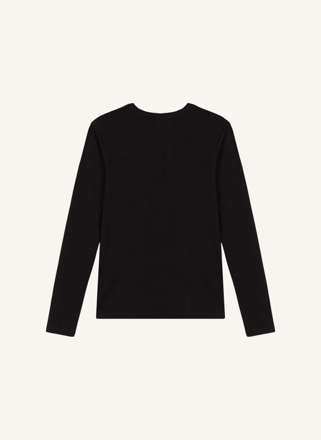 T-shirt l'Iconique Manches Longues - Collection Femme | Noir