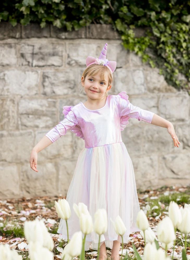 Déguisement robe de Pégase et son serre-tête | Rose- Image produit n°1