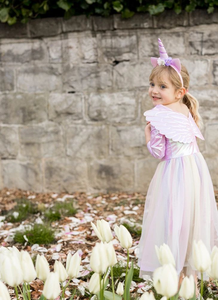 Déguisement robe de Pégase et son serre-tête | Rose- Image produit n°5
