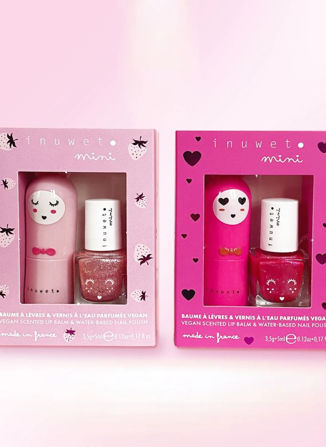 Coffret duo baume à lèvres et vernis à l'eau Fraise  