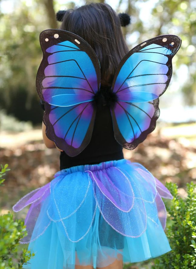 Jupe de papillon avec ses ailes et sa baquette | Bleu