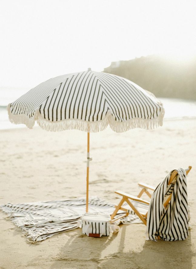 Parasol frangé Premium | Noir