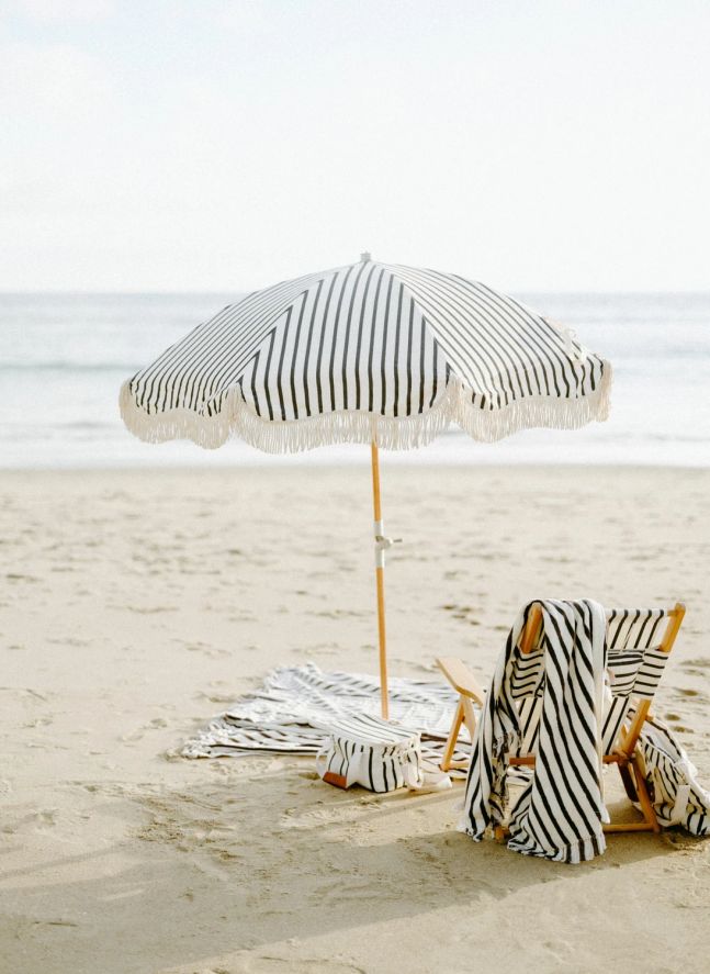 Parasol frangé Premium | Noir