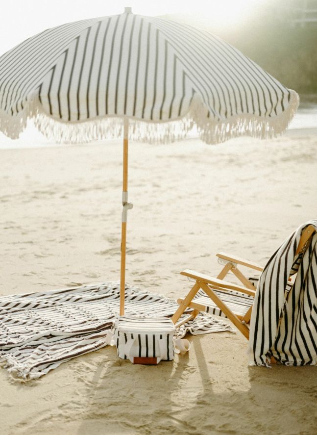 Parasol frangé Premium | Noir