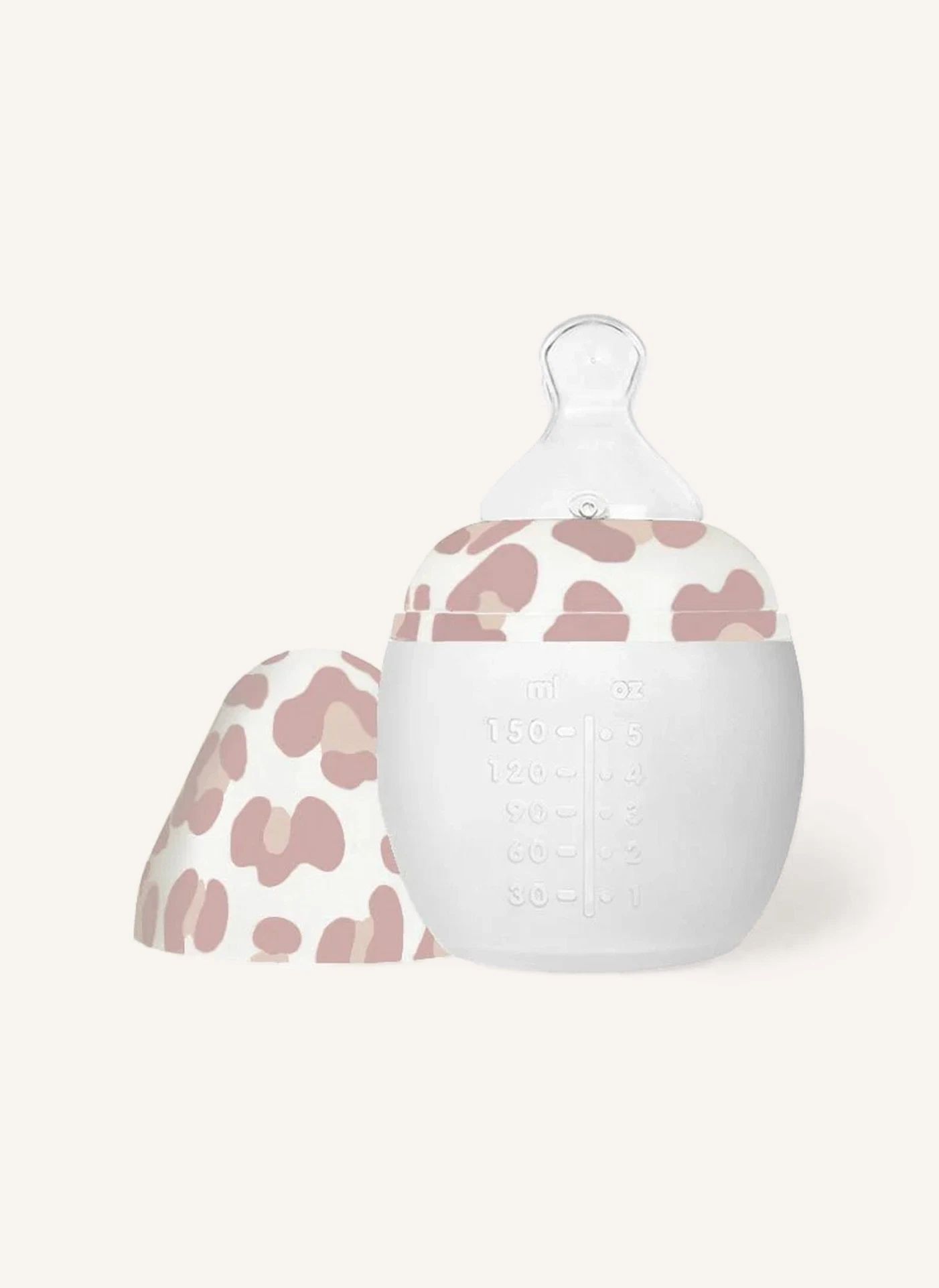 Biberon en silicone médical et tétine physiologique Graouu | Rose pâle- Image produit n°0