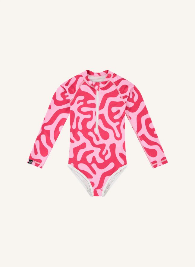 Maillot de Bain Anti-UV Coral Reef Fibres Recyclées | Rose