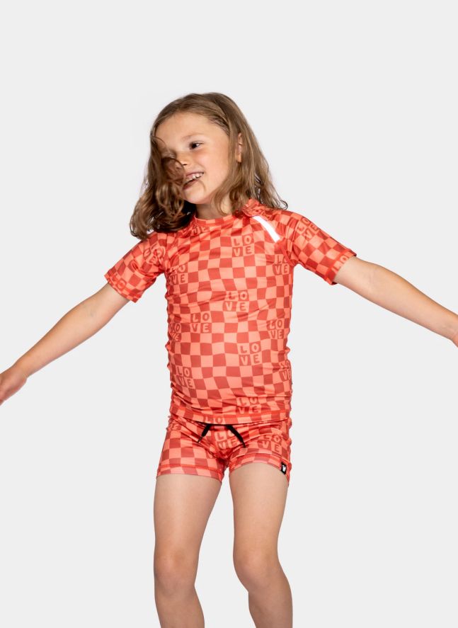 Camiseta Checkered Love Anti-UV Fibras recicladas | Coral