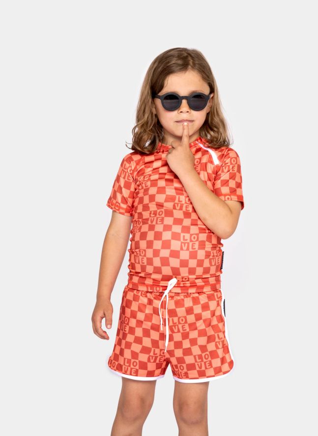 Camiseta Checkered Love Anti-UV Fibras recicladas | Coral