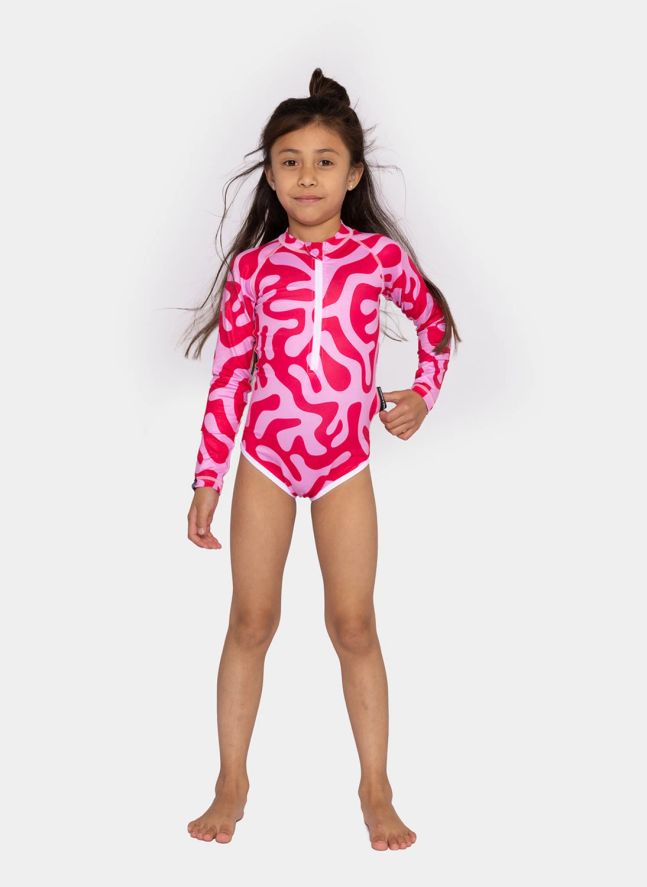 Maillot de Bain Anti-UV Coral Reef Fibres Recyclées | Rose