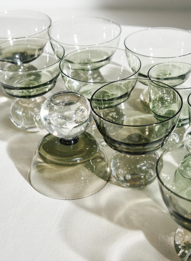 Verres à pied Eternal snow - Set de 6 | Vert