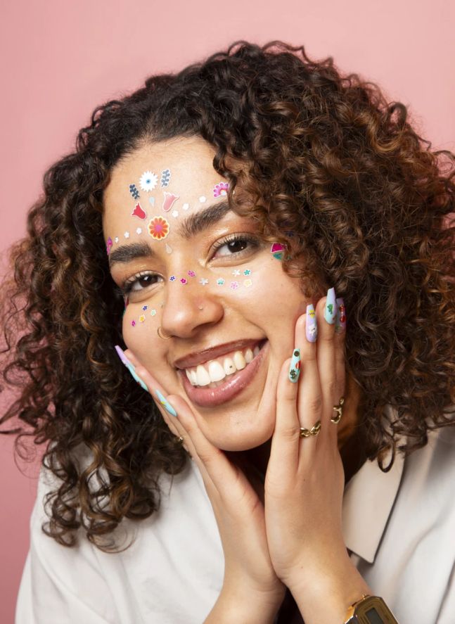Stickers pour visage Flower