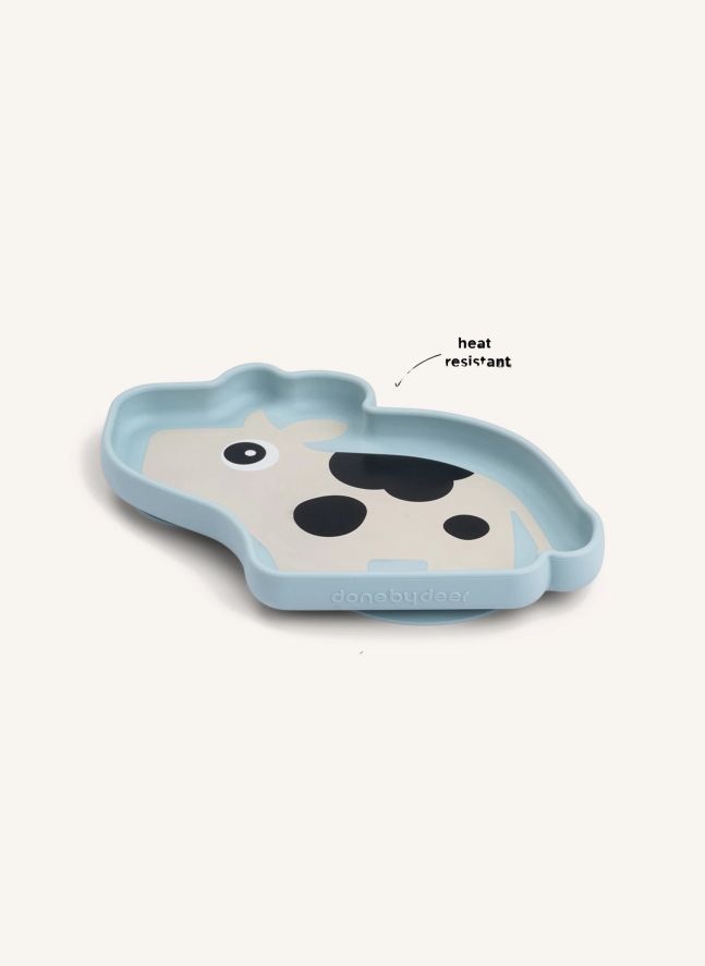 Dotti silicone plate with suction cup | Light blue