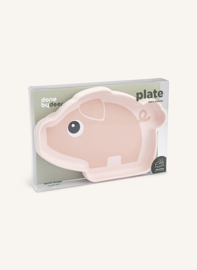 Pigee silicone plate with suction cup | Pale Pink