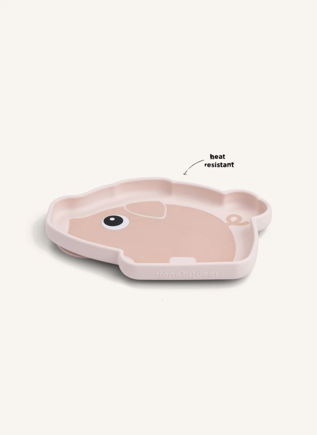 Pigee silicone plate with suction cup | Pale Pink