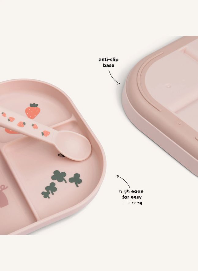 Tiny Farm compartmentalized plate | Pink
