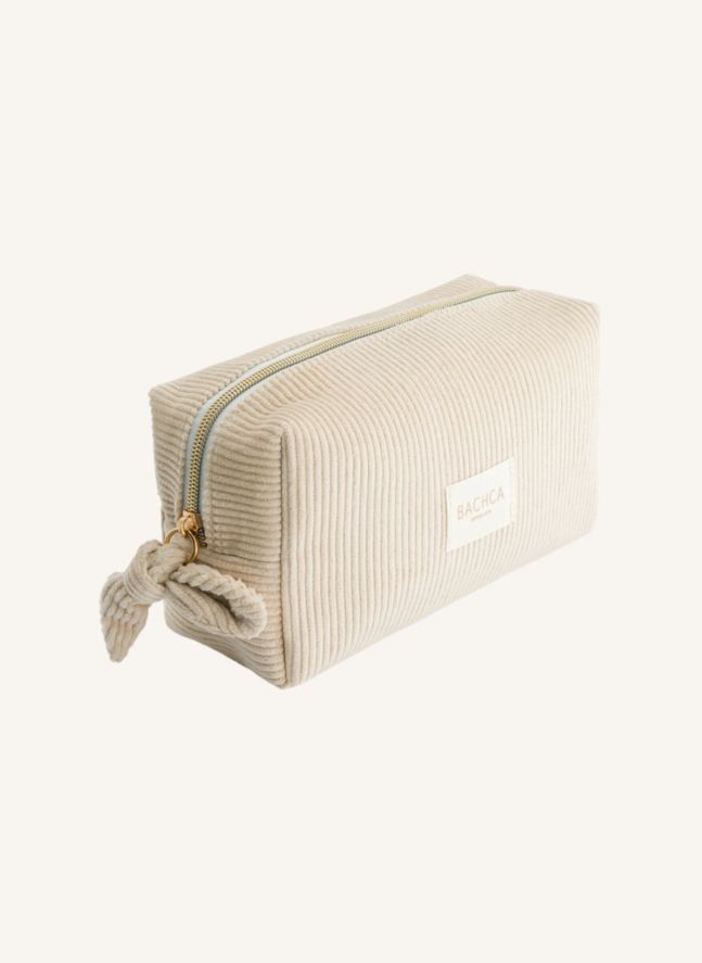 Trousse à maquillage en velours | Beige