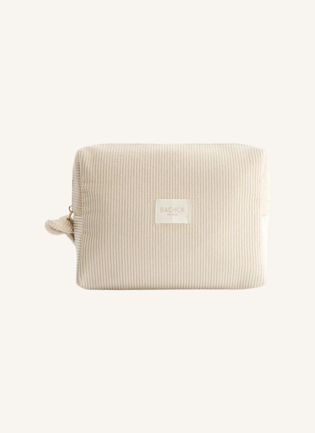 Trousse de toilette en velours  | Beige