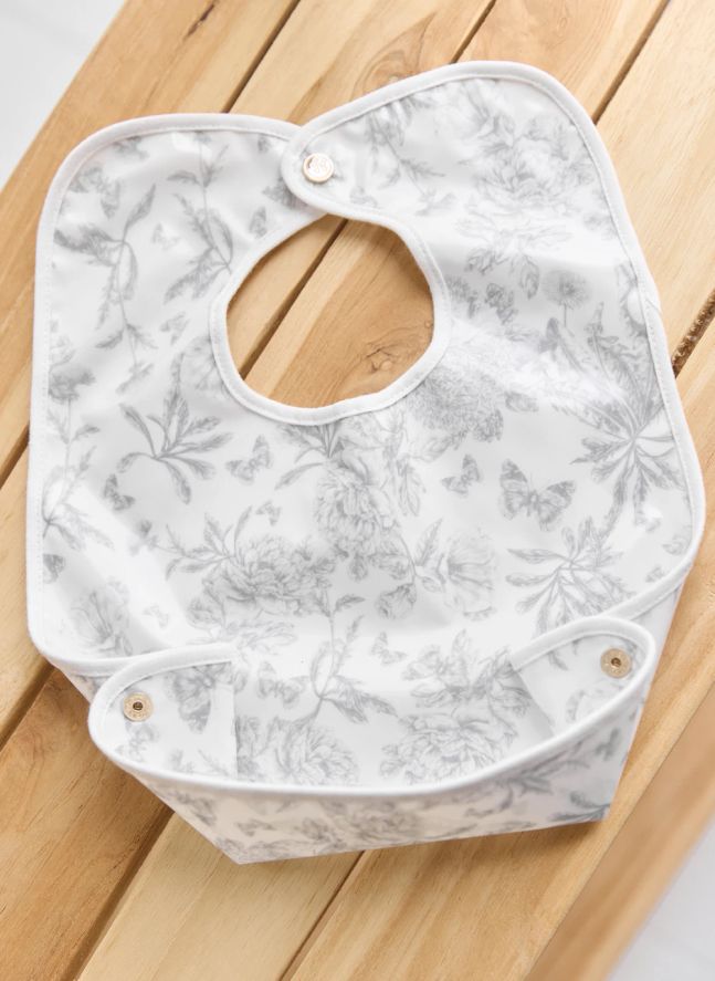 Bavoir enduit Toile de Jouy | Gris
