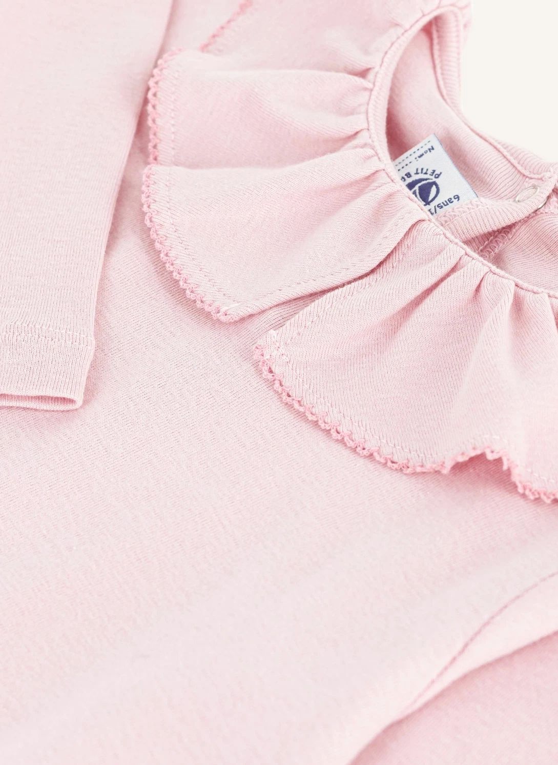 T-shirt Col Volants Coton Bio | Rose- Image produit n°1