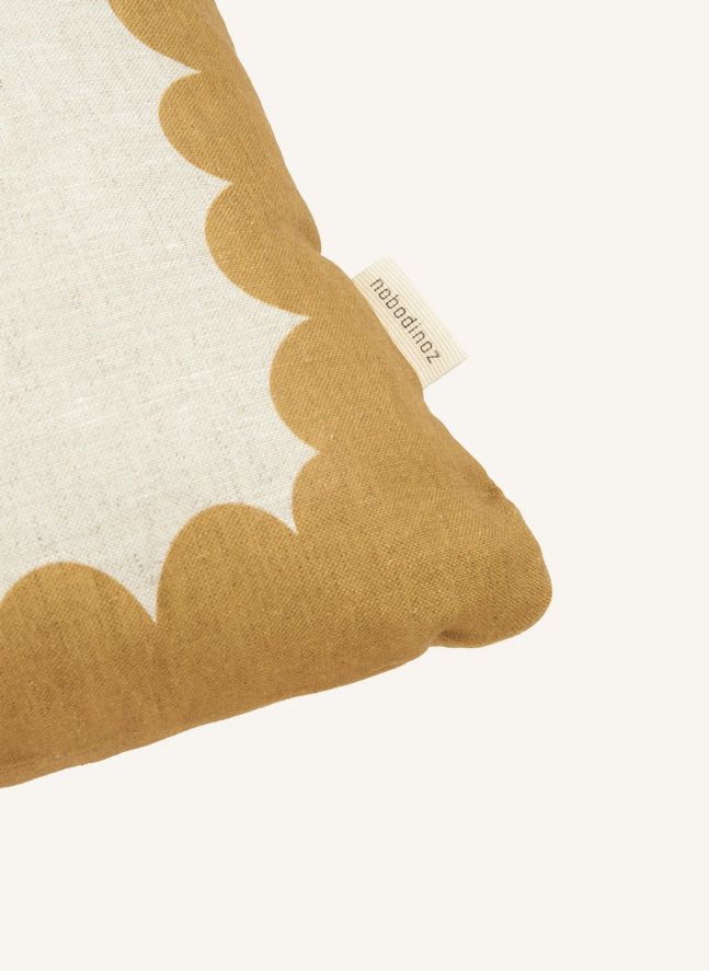 Coussin rectangulaire Vibes - Lin Français | Jaune moutarde