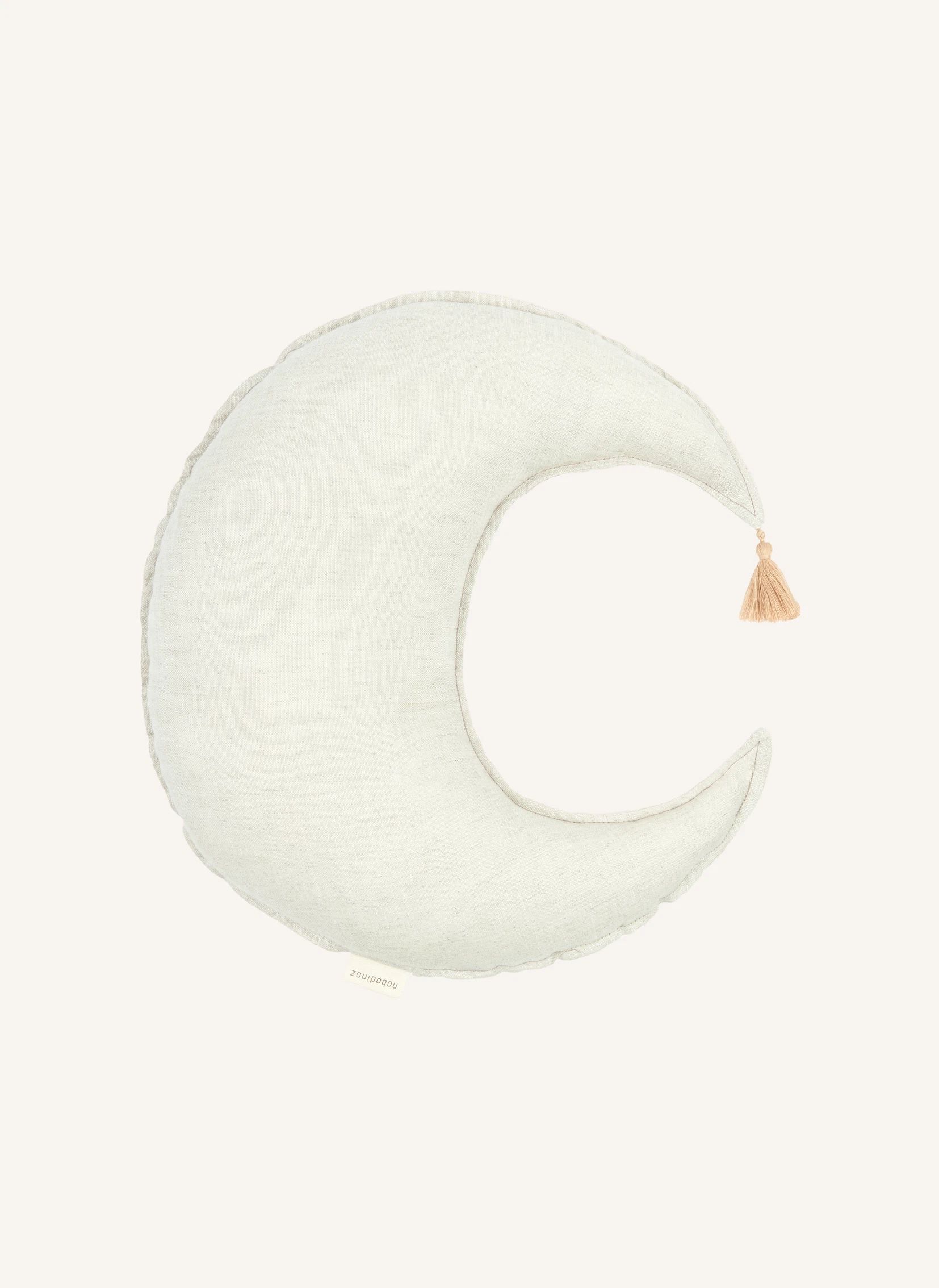 Coussin Lune - Lin Français | Grège- Image produit n°0