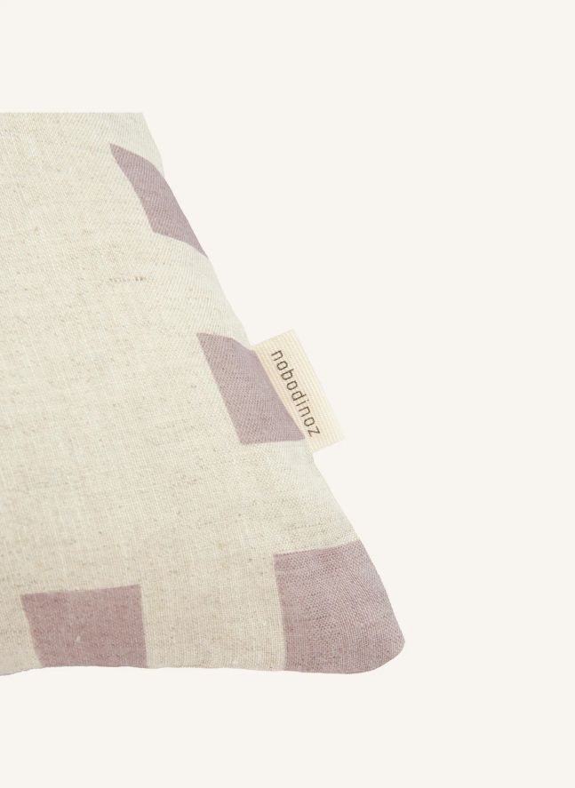 Coussin Fleurs - Lin Français | 	Lilas