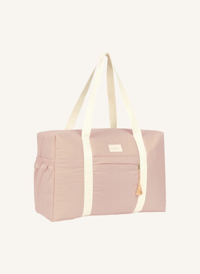 Sac de maternité imperméable en coton bio Opéra | Rose pâle